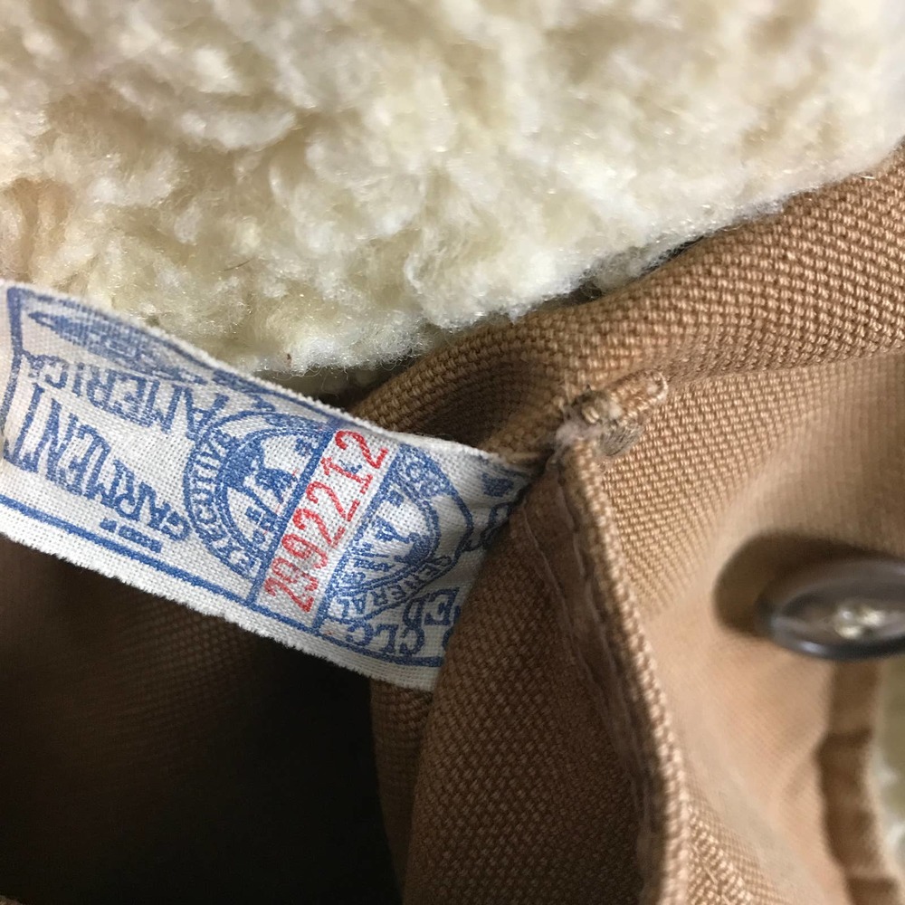 VTG 70s Carhartt Sherpa Canvas Barn Chore Coat 44 - Picture 5 of 8